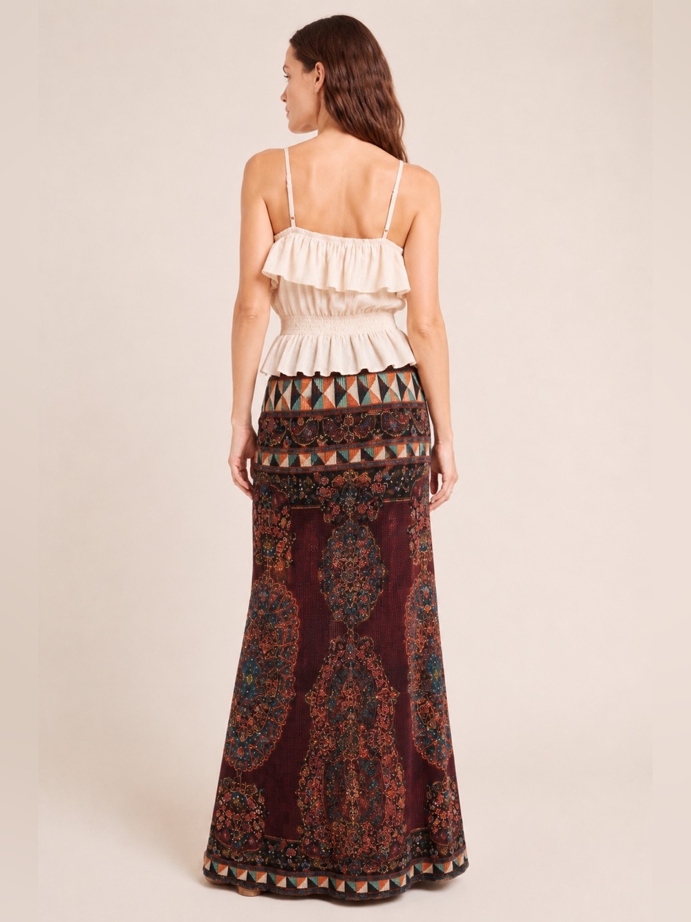 Farm Rio X Anthropologie Mixed Pattern Maxi Skirt or Dress EUC XSmall - Picture 3 of 16